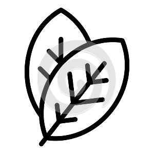 Organic leaves farm icon, outline style photo