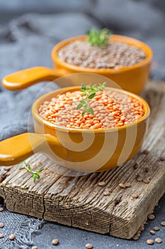 Organic lentils are a healthy food