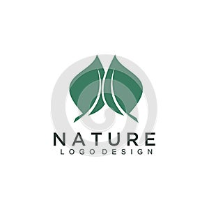 Organic life logo, Graceful monogram design template, Natural line art vector illustration.