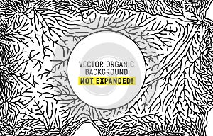 Organic line pattern. Branch and stems minimal vector art. Wood texture