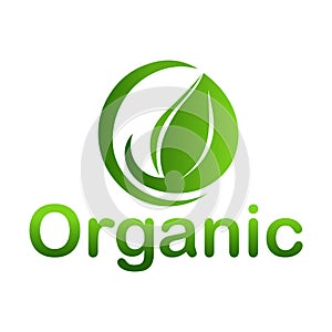 Organic logo.Green logo icon vector illustration.Leaf logo icon.