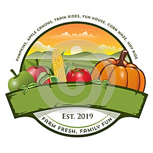 Farm fresh food and veggie logo design photo