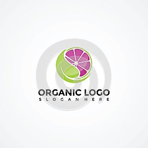 Organic Logo Template. Fruit and nature Vector Illustrator Eps.10