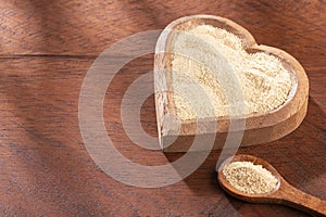 Organic maca powder - Lepidium meyenii. Text space