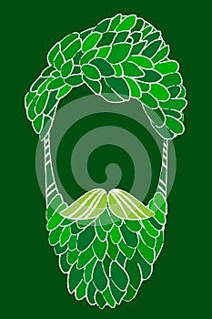 Organic men beard oil vector illustration. Vegan beard care. Eco men cosmetics.