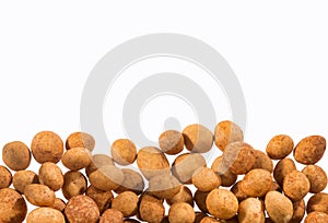 Organic mexican peanuts - Arachis hypogaea. Top view