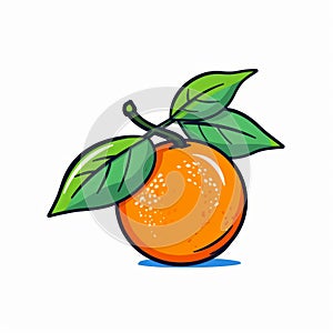 Organic Minimalism: Hand-drawn Cartoon Orange On White Background