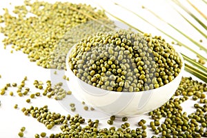 Organic mung bean in bowl
