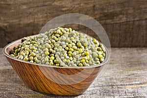 Organic mung beans in the bowl - Vigna radiata photo