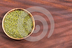 Organic mung beans in the bowl - Vigna radiata photo