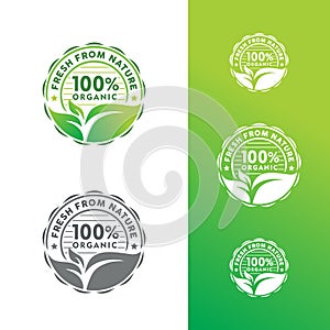 Organic Natural Badge Label Seal Sticker Logo