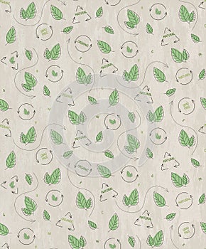 Organic and natural food concepts for eco-friendly packaging and gmo free products, seamless pattern on natural textile background