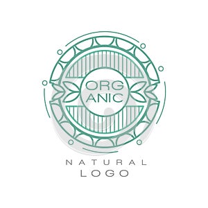 Organic natural logo design template, ecology sign for healthy products, natural cosmetics, premium quality food and