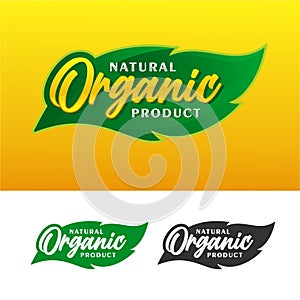 Organic natural product badge label design logo