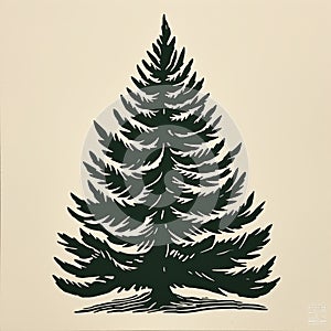 Organic And Naturalistic Pine Tree Print On Canvas