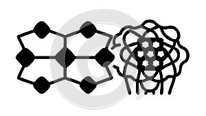 Organic Network Structure. Interconnected elements, complex system, biological network, abstract data, vector design Generative AI