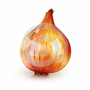 Organic Onion In Light Pink And Amber Low Poly Style