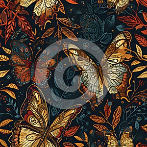 organic pattern that celebrates the delicate beauty of a butterfly\'s wings. AI Generated