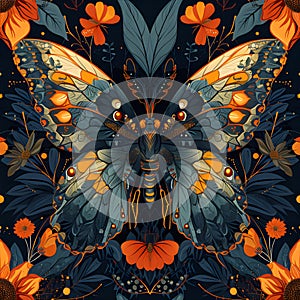 organic pattern that celebrates the delicate beauty of a butterfly\'s wings. AI Generated