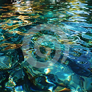 organic pattern that celebrates the intricate interplay of light and water on the surface of a tranquil pond. AI Generated