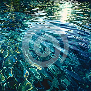 organic pattern that celebrates the intricate interplay of light and water on the surface of a tranquil pond. AI Generated