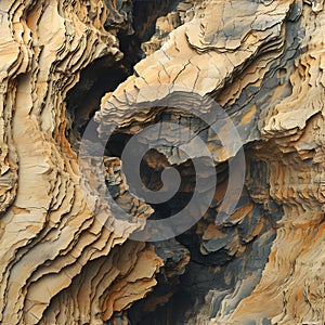 organic pattern that celebrates the intricate textures of a weathered cliff face. AI Generated