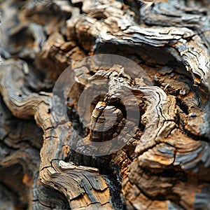 Organic pattern inspired by the intricate textures of an ancient piece of driftwood washed ashore. AI Generated