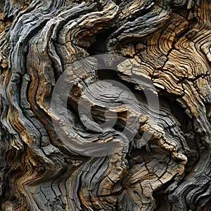 Organic pattern inspired by the intricate textures of an ancient piece of driftwood washed ashore. AI Generated