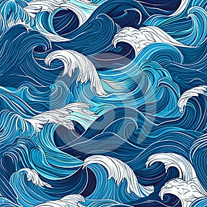 organic pattern that mirrors the rhythmic movements of waves crashing on the shore. AI Generated
