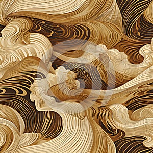 organic pattern that mirrors the swirling patterns of windblown sand on a beach. AI Generated