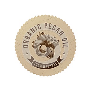 Organic pecan oil emblem