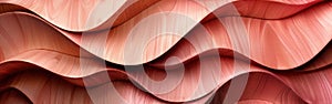 Organic Pink Wood Carving: Abstract Wave Detail on Textured Wall Banner