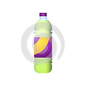 Organic plastic bottle of sweet tasty soda drink