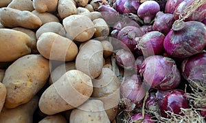 Organic potato and red onion