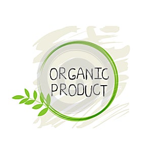 Organic product label and high quality product badges. Bio Pure healthy Eco food organic, bio and natural product icon