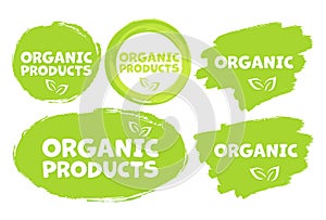 Organic product stamp icon on white background. Vector