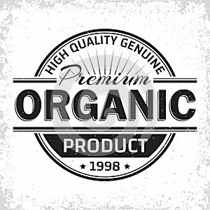 Organic product vintage label