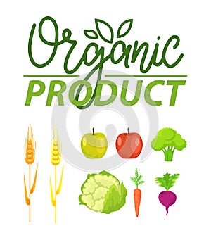 Organic Product Wheat and Broccoli Carrots Set