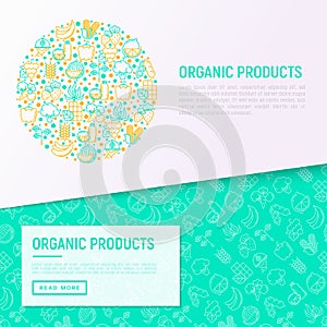 Organic products concept in circle