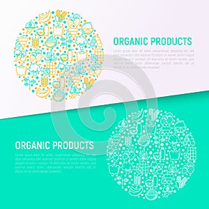 Organic products concept in circle