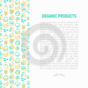 Organic products concept with thin line icons