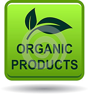 Organic products seal stamp green