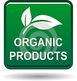 Organic products seal stamp green