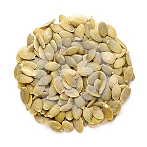 Organic Pumpkin seed Cucurbita pepo in Circle Shape.