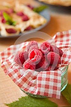 Organic raspberry fruits from local farm