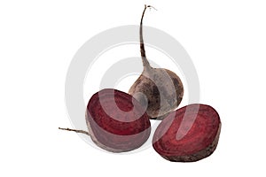 Organic Raw Beetroot Isolated On White Background