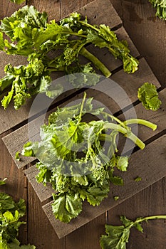 Organic Raw Green Broccoli Rabe Rapini photo