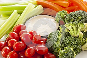 Organic Raw Vegetables with Ranch Dip