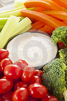 Organic Raw Vegetables with Ranch Dip