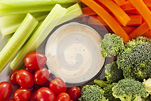 Organic Raw Vegetables with Ranch Dip